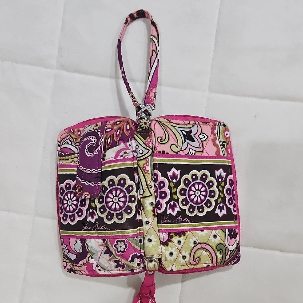 Vera Bradley Floral Pink and Black Wristlet - Picture 5 of 5